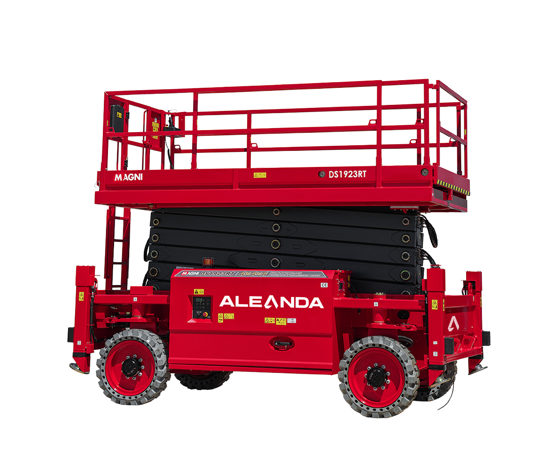 Scissor lifts for rough terrain